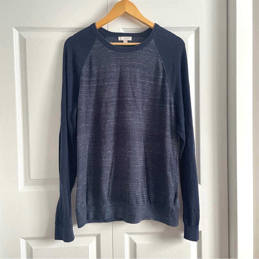 Gap Navy Raglan Long Sleeve Tee Cotton Casual Minimalist Basic Layering Top XL